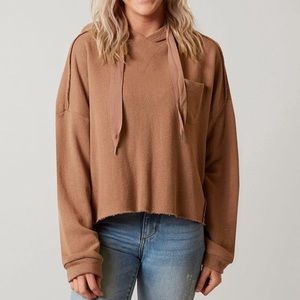*BUCKLE* Raw Edge Crop Sweatshirt